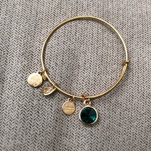 Alex and Ani May Birthstone Emerald Gold bracelet